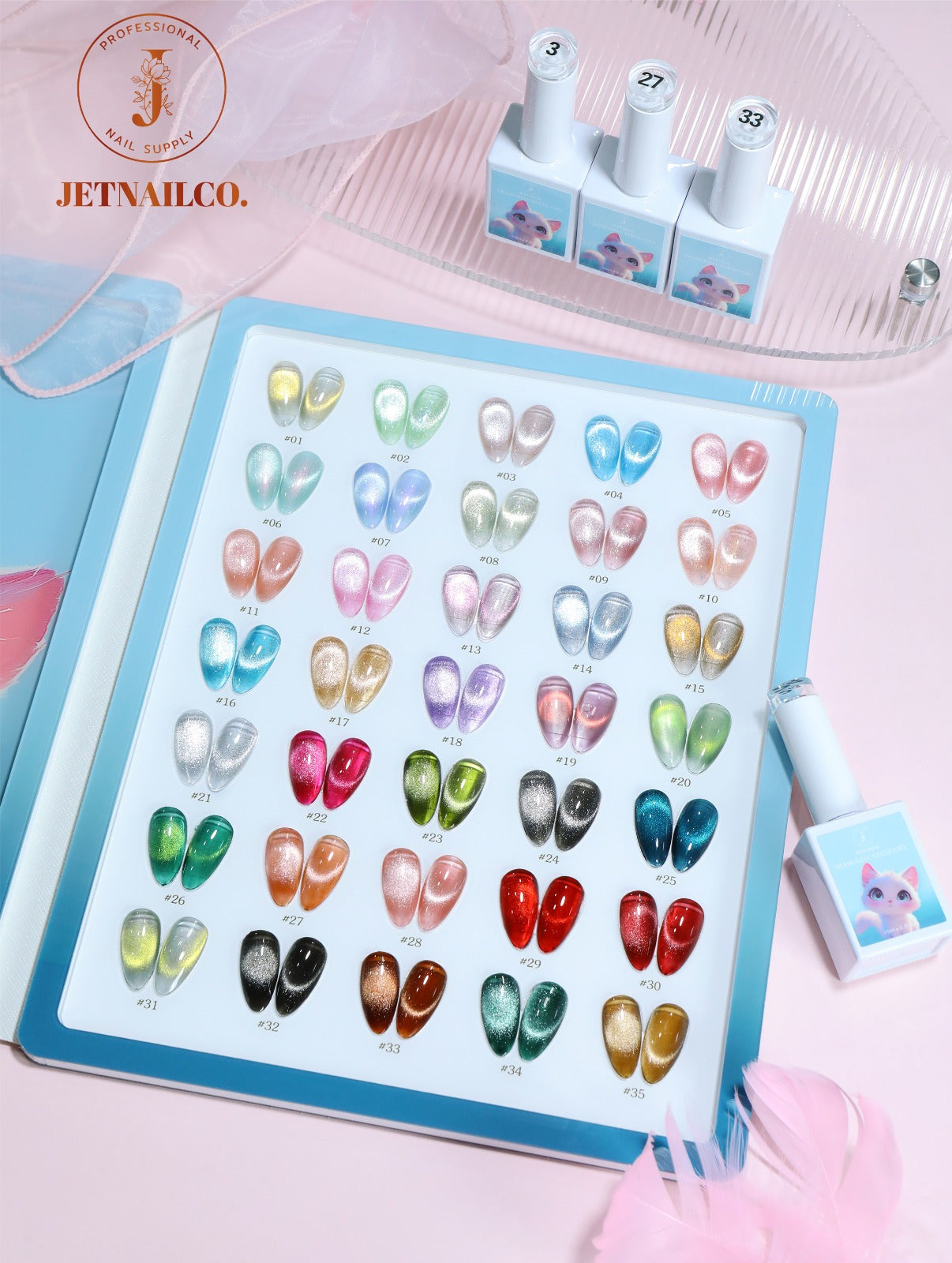 Diamond cateyes set 35 colors