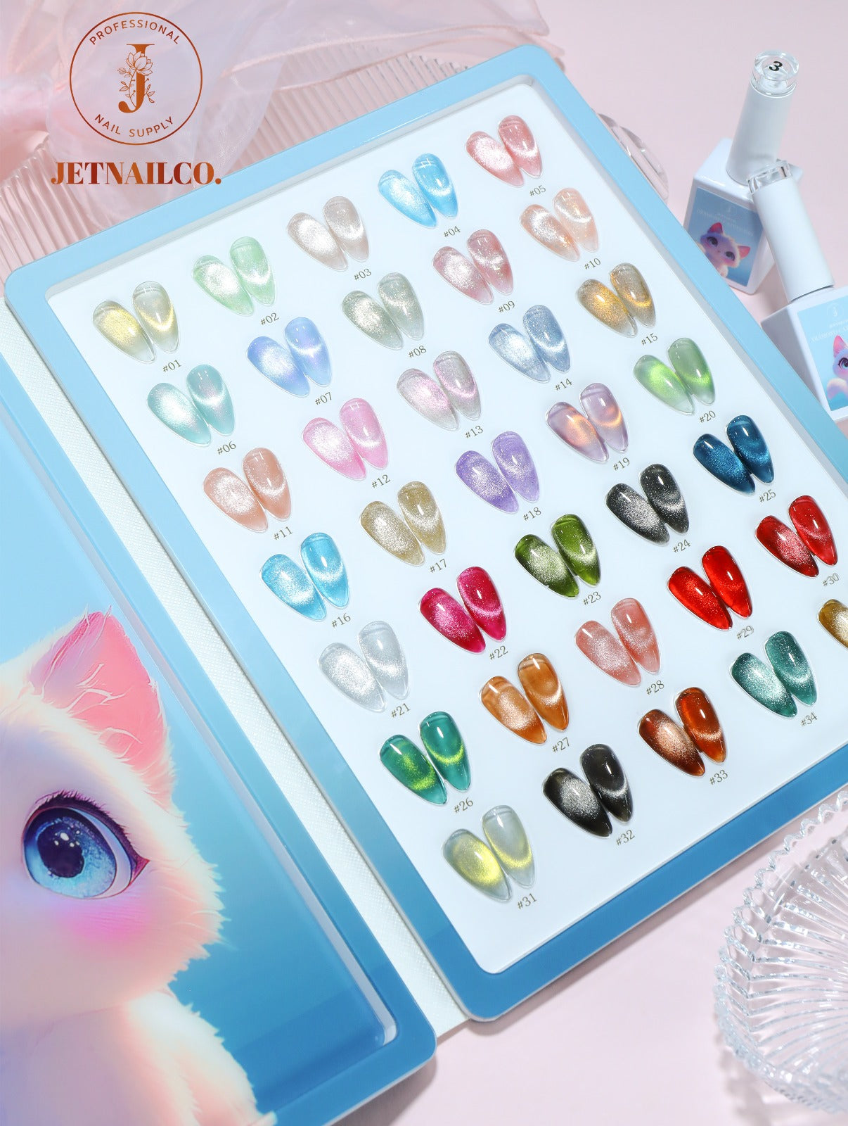 Diamond cateyes set 35 colors