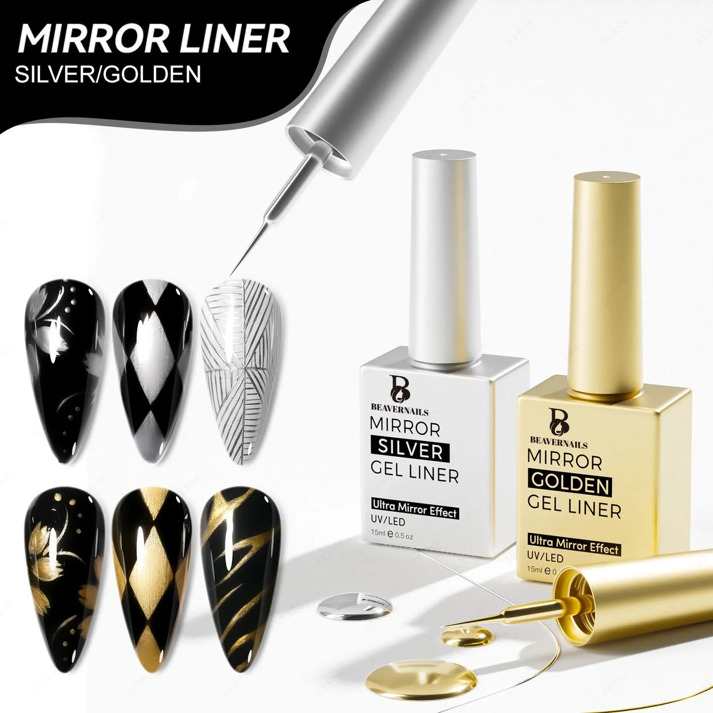 Metallic liner  gold, silver 15ml