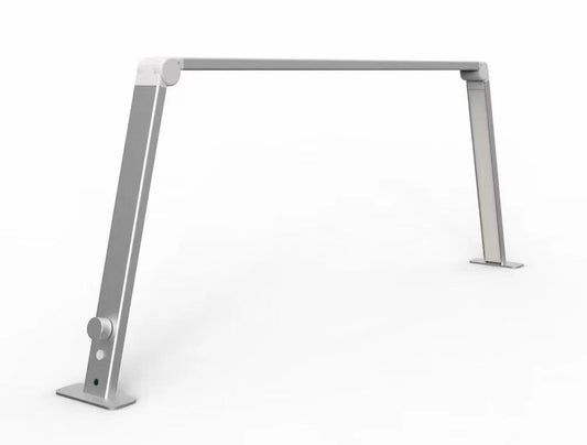 Square table lamp silver