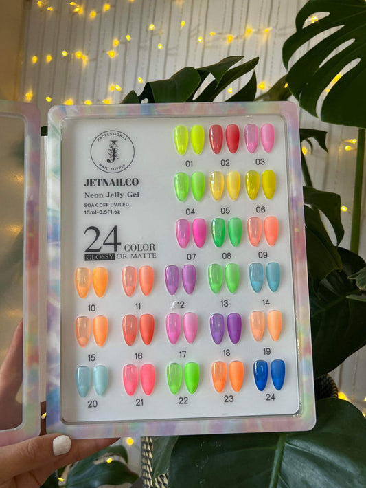 Jelly neon colors set 24