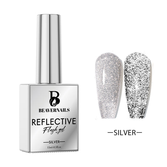 Reflective gel, silver color 15ml
